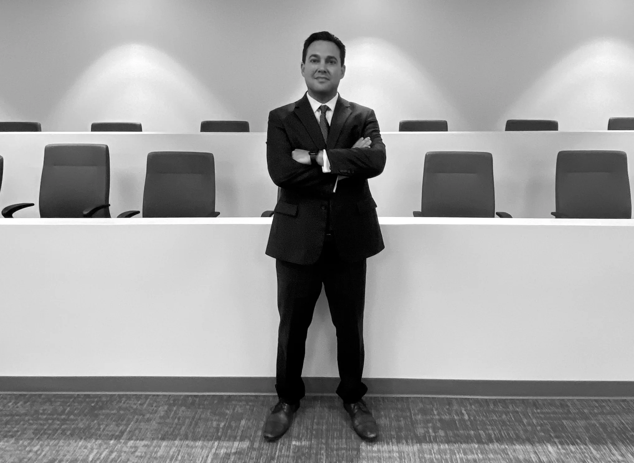 David Smith David Smith, criminal defense attorney, standing confidently in a courtroom setting, emphasizing expertise in criminal law and advocacy.