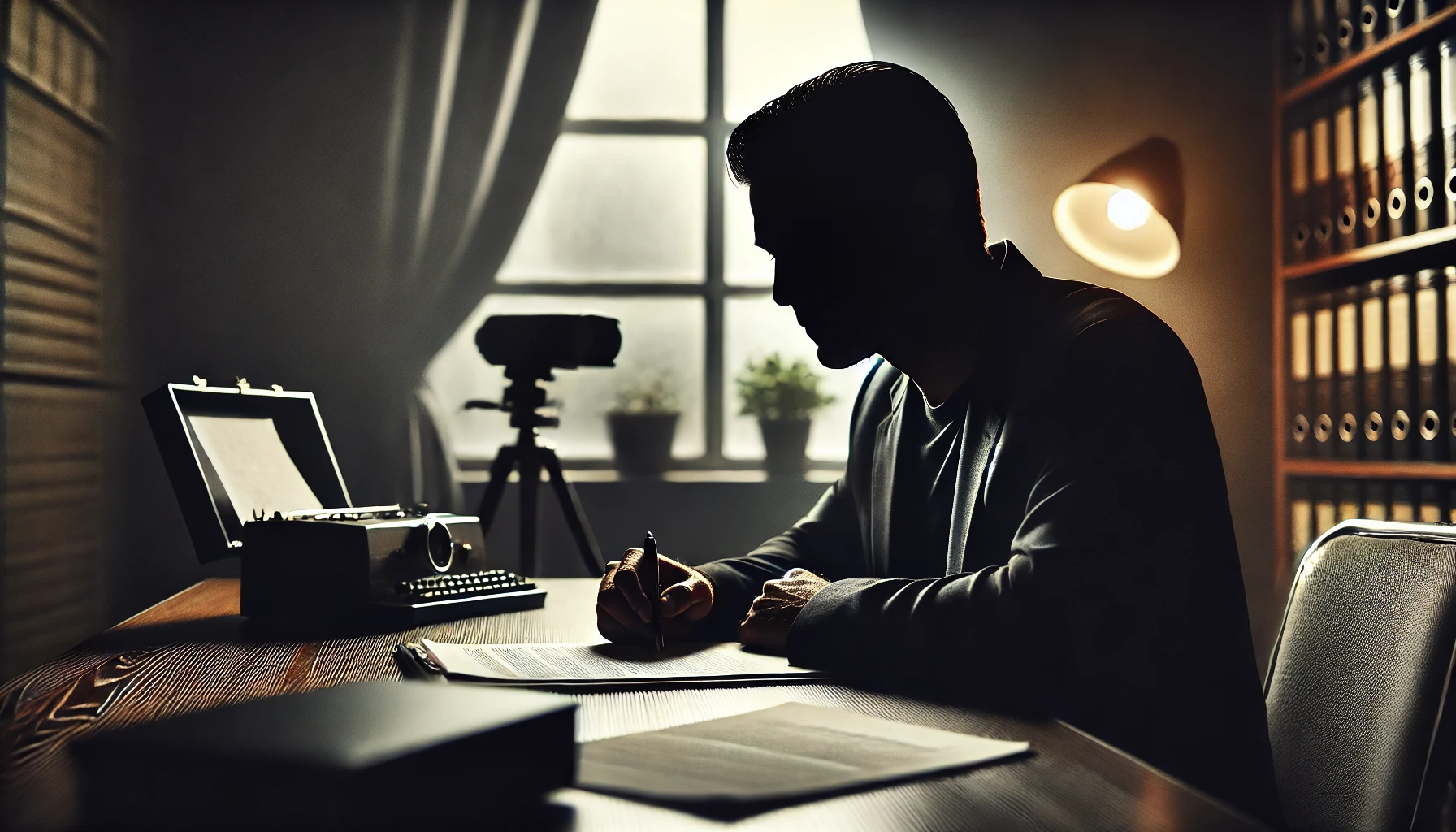 A silhouetted figure in a dimly lit room, symbolizing a confidential informant involved in a drug investigation.