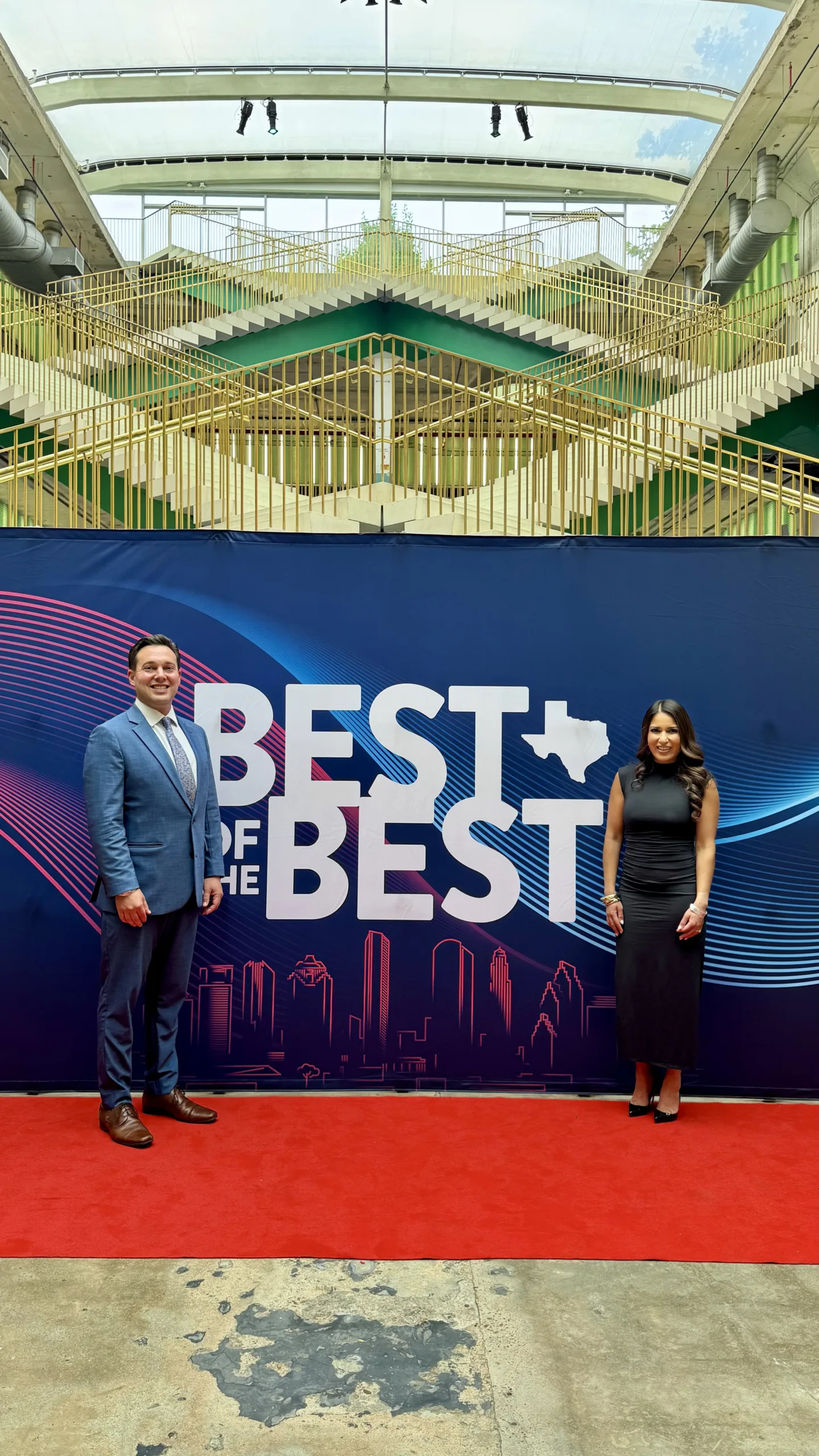 A person standing in front of a building