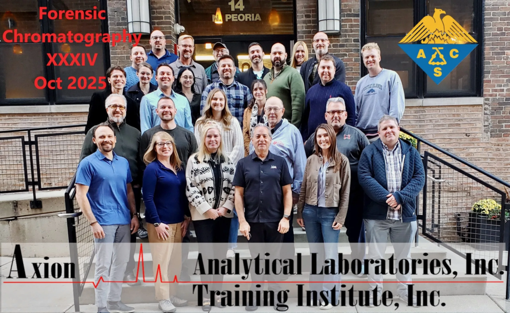 Axion Laboratories Forensic Chromatography Course 20 A group of people standing in front of a crowd posing for the camera