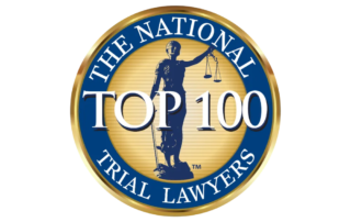 David Smith Law Firm, PLLC 18 National Trial Lawyers Top 100 logo featuring a statue of Lady Justice, representing David Smith Law Firm's recognition in criminal defense law.